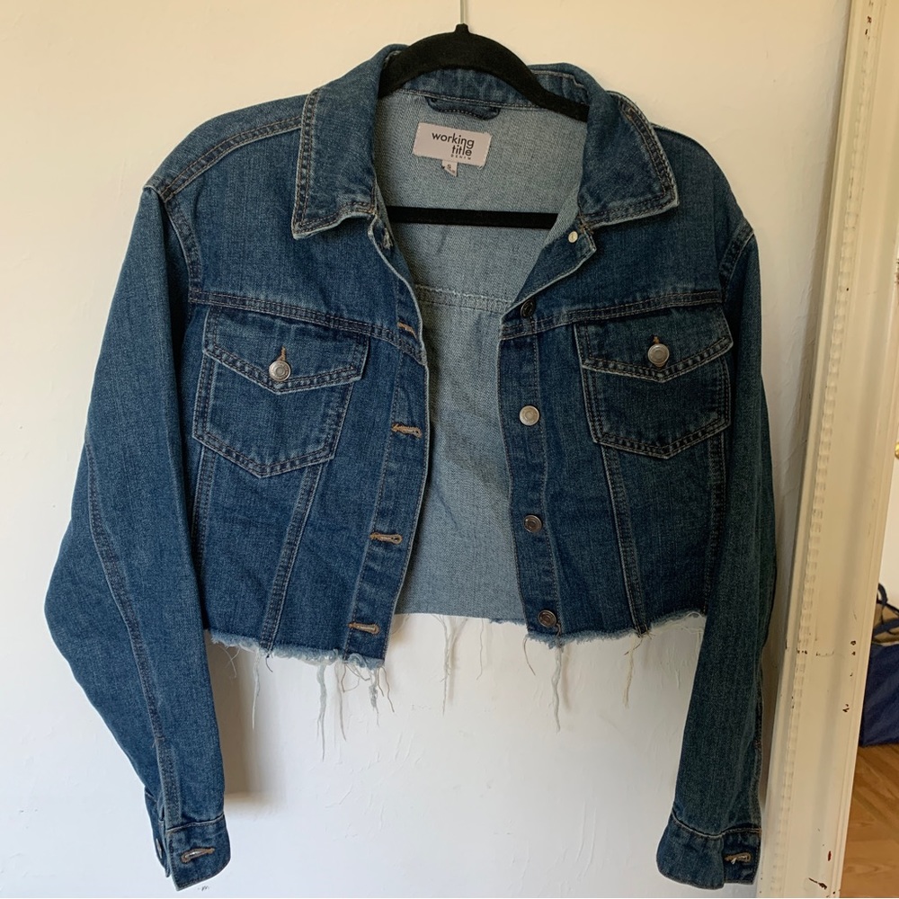 Working title boxy cropped denim jacket Small afal2